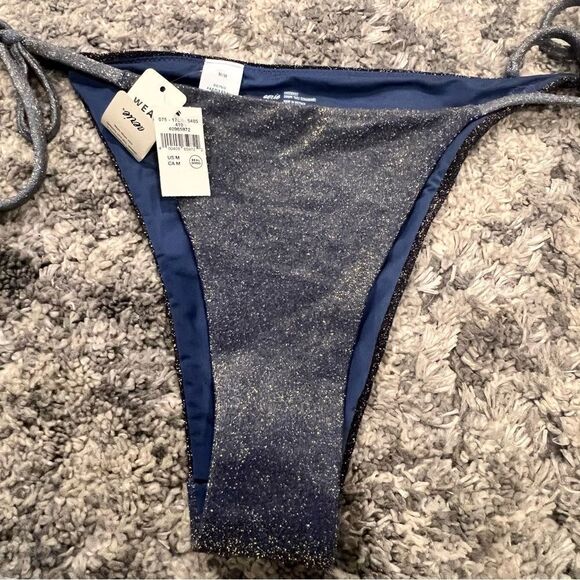 NWT Aerie Sparkle Cheekiest Tie Bikini Bottom size medium - Picture 9 of 13